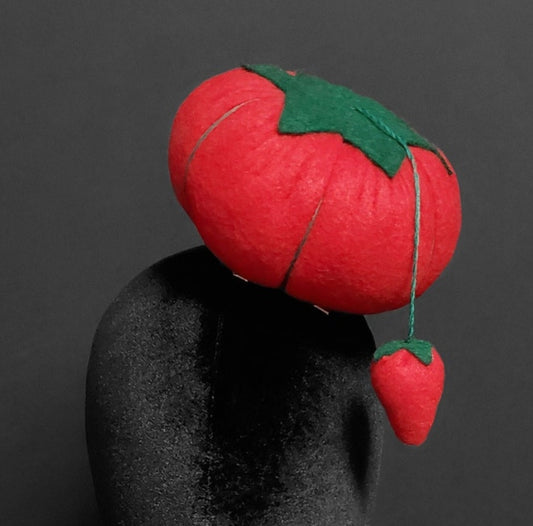 Giant Tomato Pin Cushion Fascinator Hat ~ Made to Order