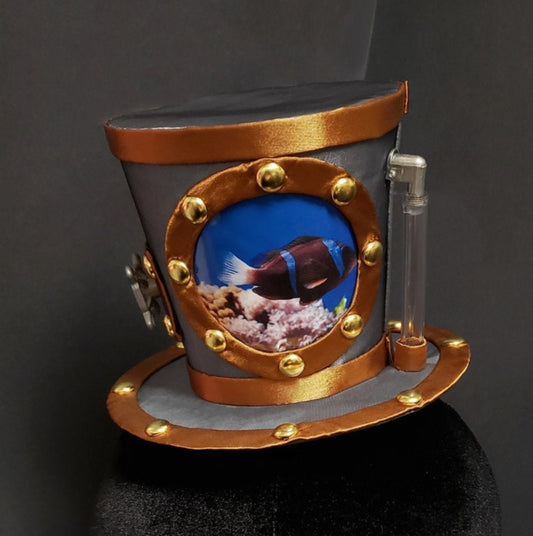 Nautical Steampunk Aquarium Porthole Top Hat ~ Made to Order