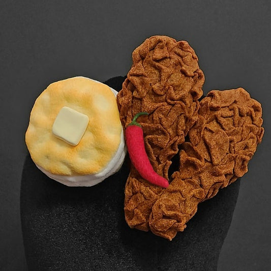 Spicy or Mild Fried Chicken and Biscuit Fascinator Hat ~ Made to Order