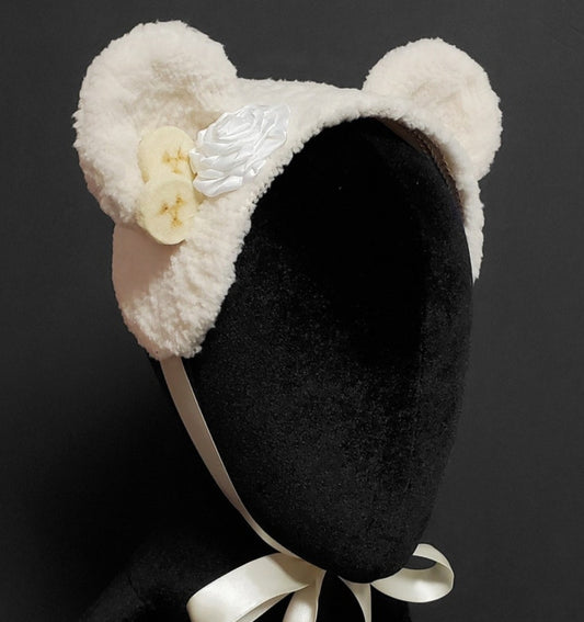 Sweet Banana Cream Pie Ice Cream Bear Headdress ~ Made to Order