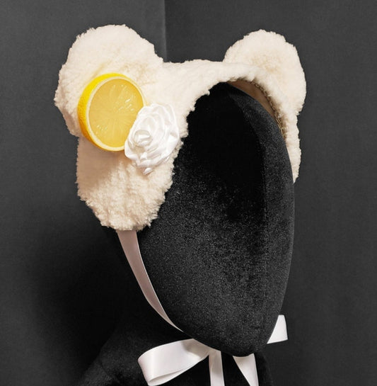 Sweet Lemon Sherbet Ice Cream Bear Headdress ~ Made to Order