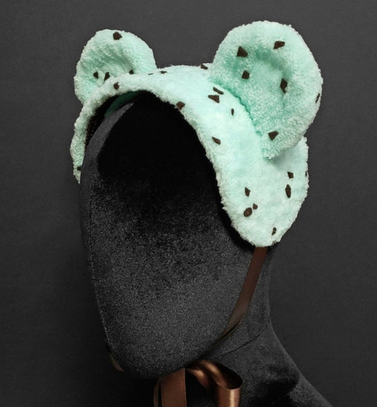 Sweet Mint Chocolate Chip Ice Cream Bear Headdress ~ Made to Order