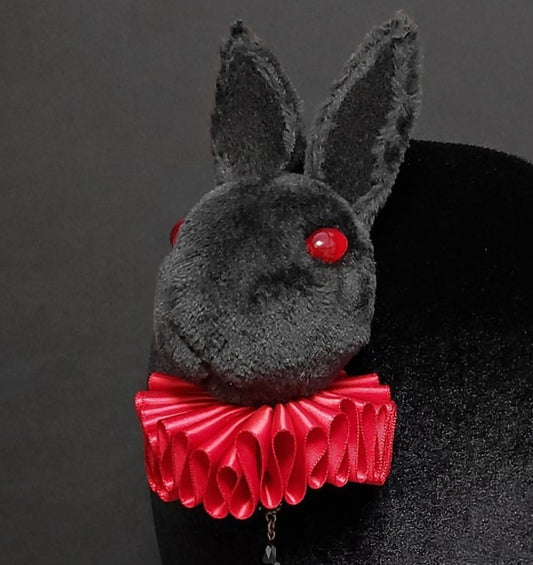 Vampiric Nobility Rabbit Fascinator ~ 2 Rabbit and 5 Ruff Colors Available! ~ Made to Order