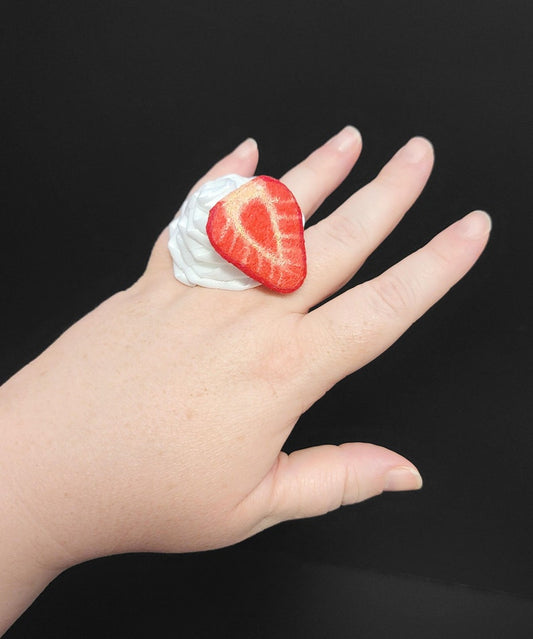 Sweet Strawberry and Cream Ring ~ Made to Order