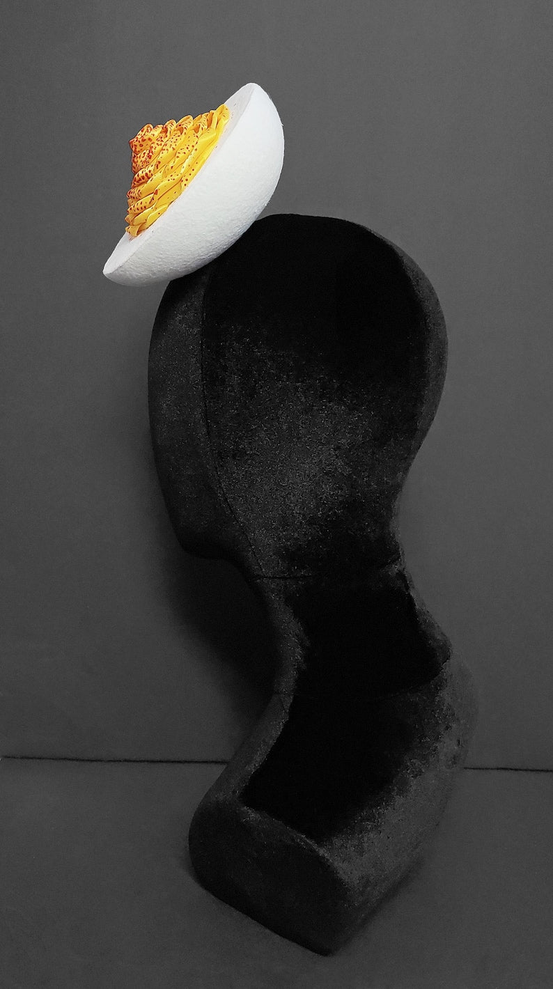 Giant Deviled Egg Fascinator Hat or Desk Decor ~ Made to Order