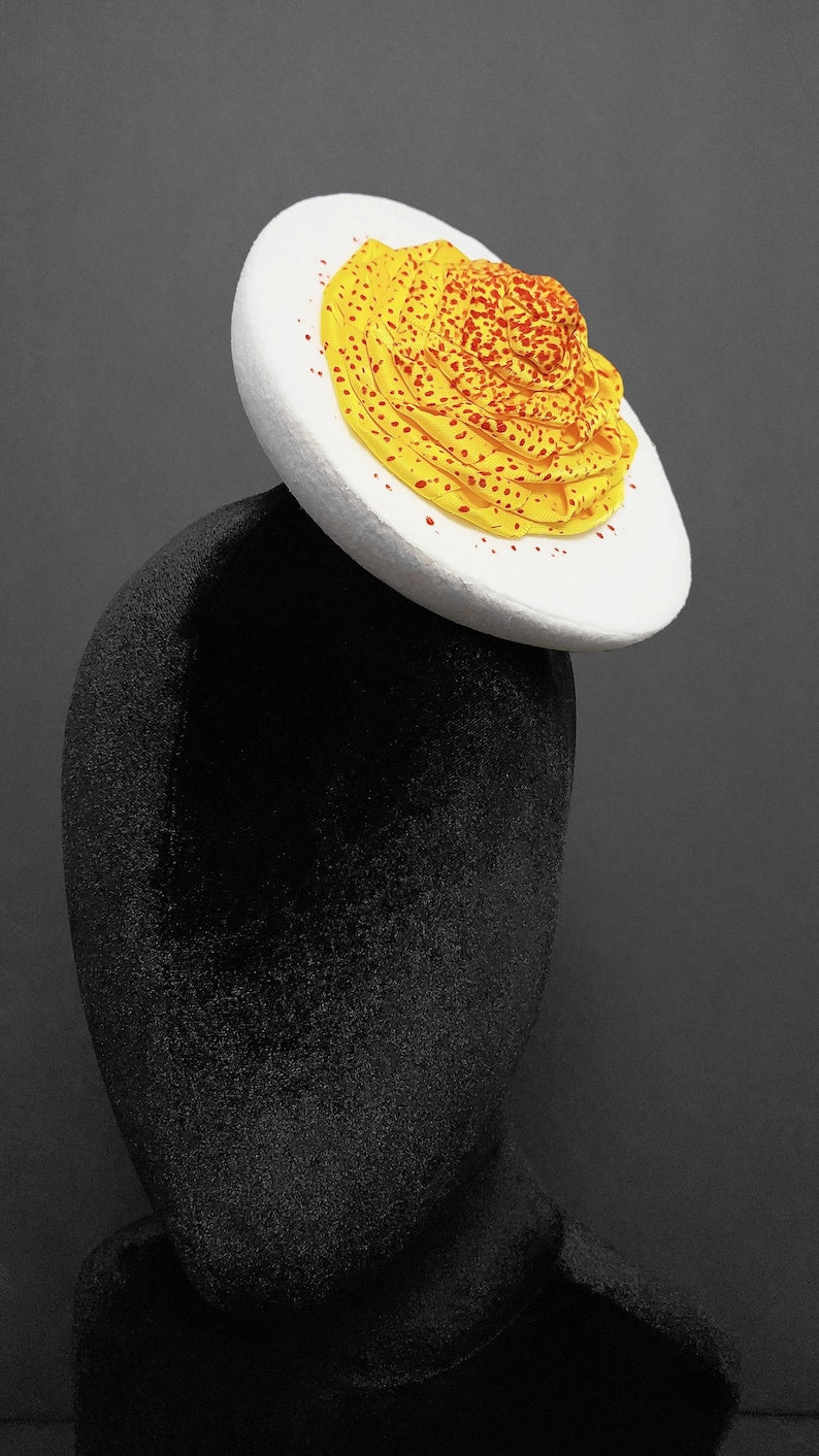 Giant Deviled Egg Fascinator Hat or Desk Decor ~ Made to Order