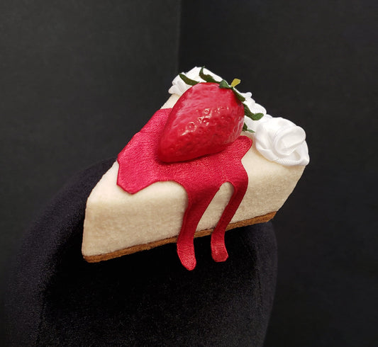 Sweet Cheesecake Slice Fascinator or Desk Decor in Plain, Strawberry, Chocolate, Raspberry, or Caramel ~ Made to Order