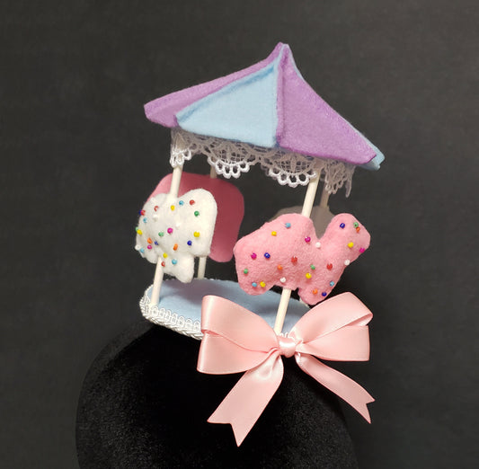 Sweet Frosted Circus Animal Cookie Carousel Hat or Desk Decor ~ Made to Order
