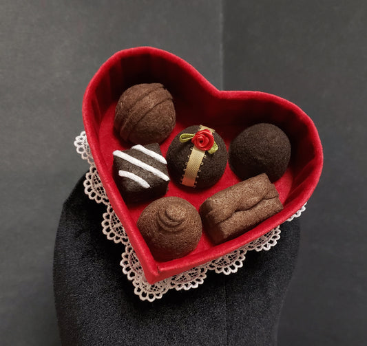 Red Velvet Valentine's Day Chocolate Candy Heart Box Hat or Desk Decor ~ Made to Order