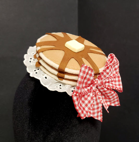 Sweet Old Fashioned Maple Syrup Pancakes and Butter Fascinator Hat or Desk Decor ~ Made to Order