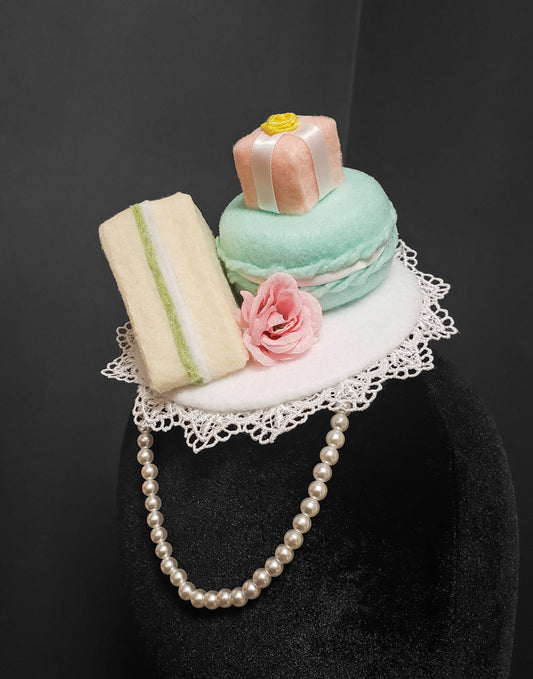 Sweet Queen's Tea Plate Fascinator or Desk Decor ~ Made to Order
