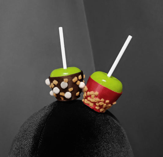 Sweet Fair Mini Candy and Caramel Apple Hair Clips, Place Setting, or Party Favors ~ Made to Order