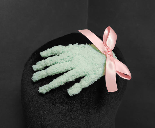Creepy Cute Plushy Green Zombie Hand Barrette or Desk Decor ~ Made to Order