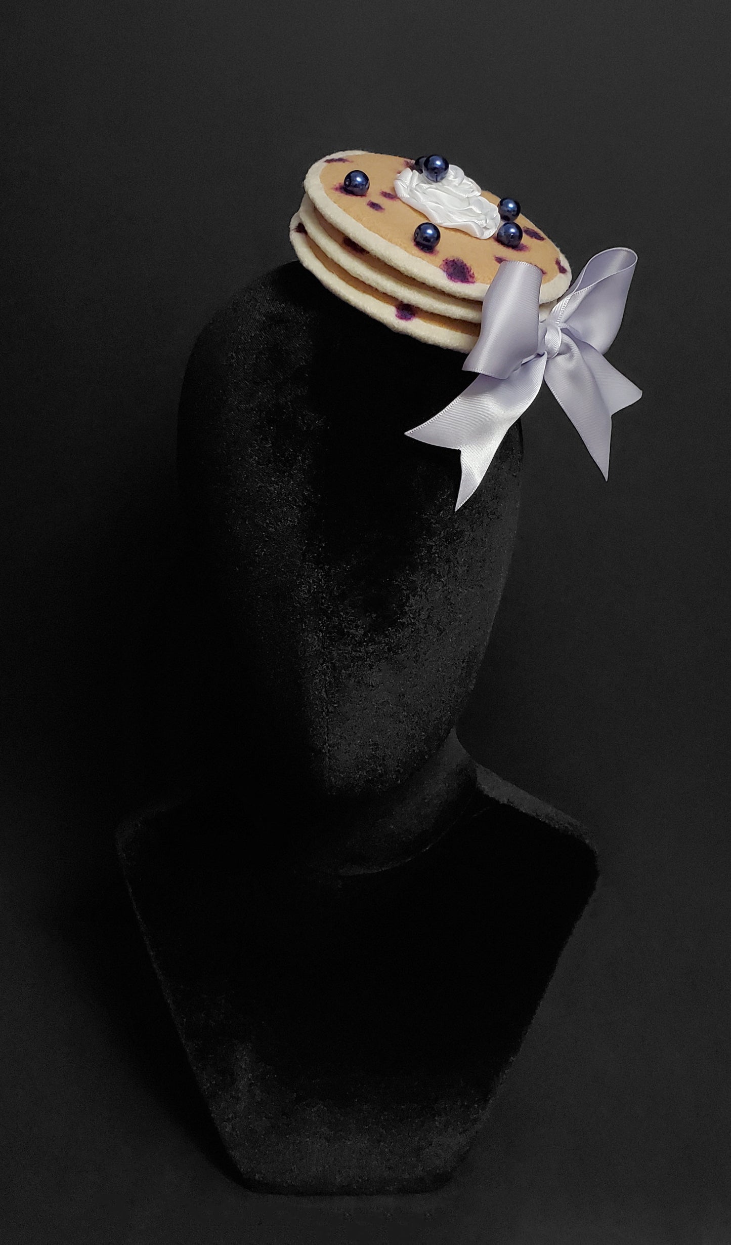 Sweet Blueberry Pancakes and Whipped Cream Fascinator or Desk Decor ~ Made to Order