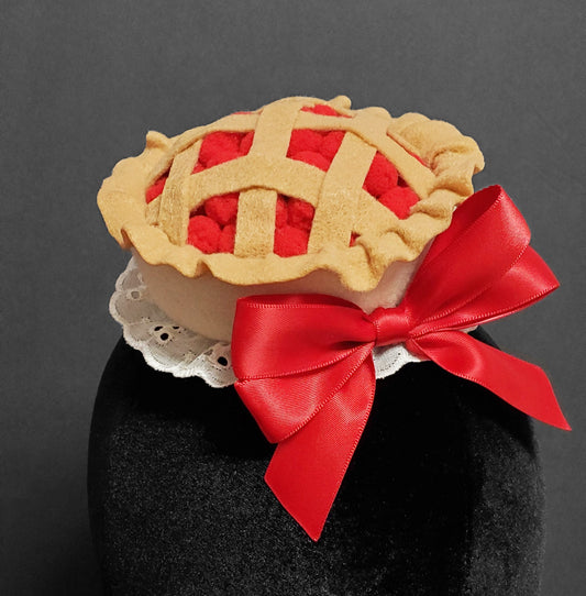 Sweet Cherry Pie Fascinator Hat or Desk Decor ~ Made to Order