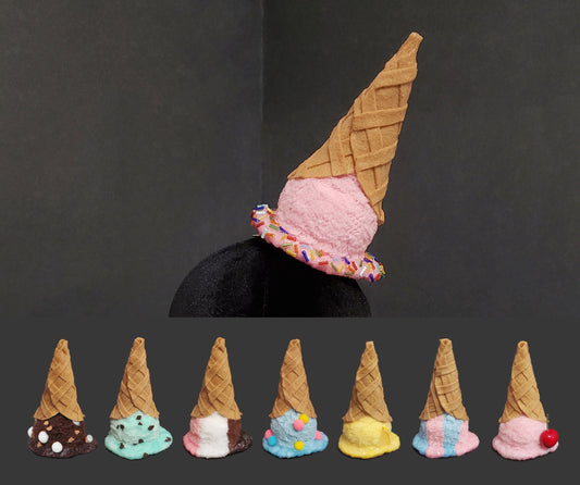 Upside Down Melted Ice Cream Cone Fascinator or Desk Decor ~ 20+ Flavors Available! ~ Made to Order
