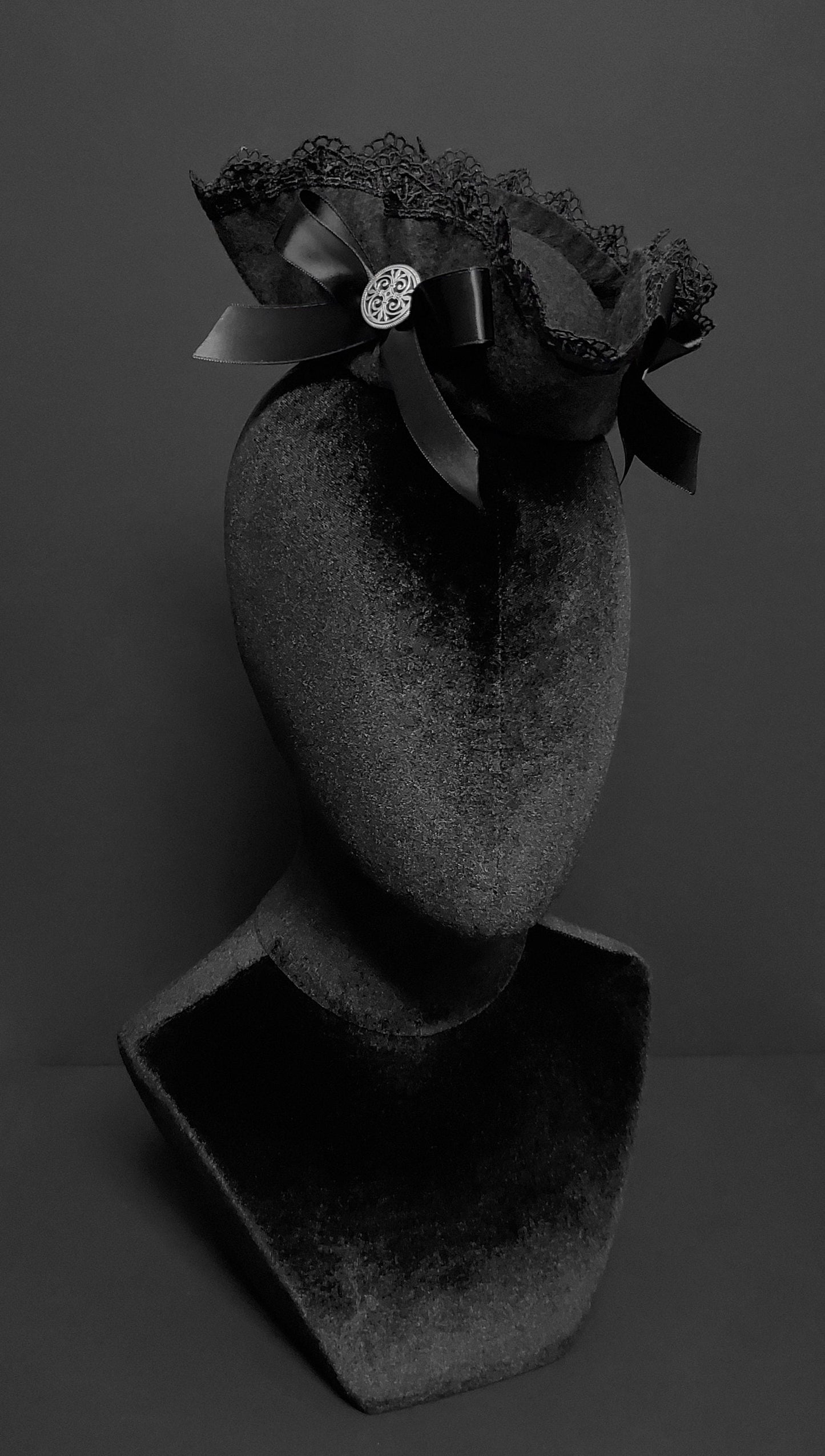 Black Mini Ruffled Tricorn Pirate Lass Hat ~ Made to Order