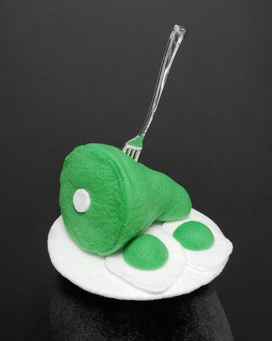 Whimsical Green Eggs and Ham Plate Hat or Desk Decor ~ Made to Order