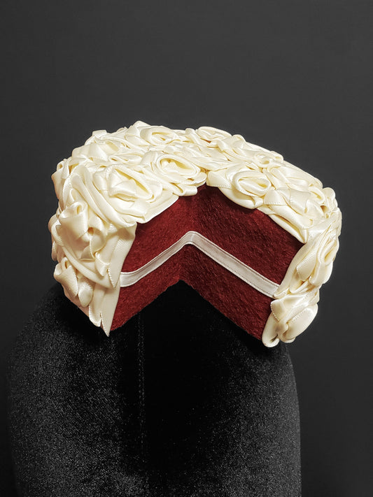 Sweet Satin Frosted Red Velvet Cake Fascinator or Desk Decor ~ Made to Order