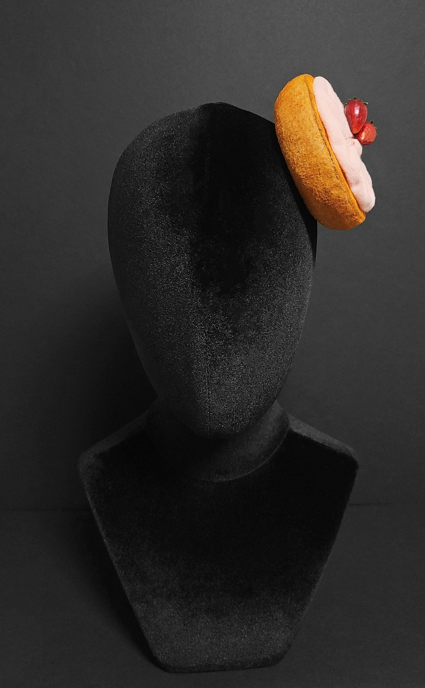 Delicious Strawberry Cream Cheese Bagel Fascinator Hat or Desk Decor ~ Made to Order