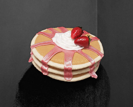 Delicious Strawberry Syrup Pancakes and Whipped Cream Fascinator or Desk Decor ~ Available in 7+ Bow Colors! ~ Made to Order