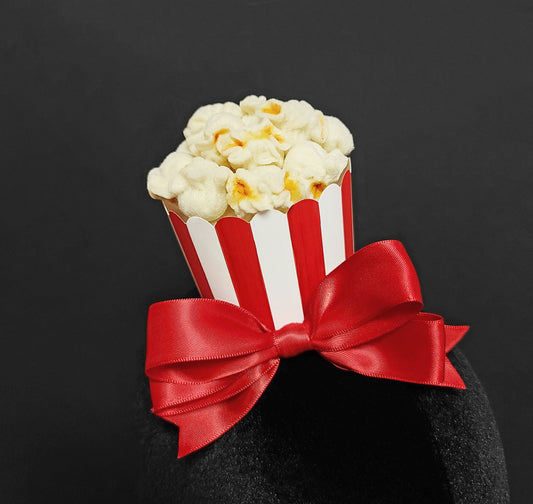 Mini Carnival Popcorn Bucket Hair Clip or Desk Decor ~ Available in 7 Bow Colors ~ Made to Order